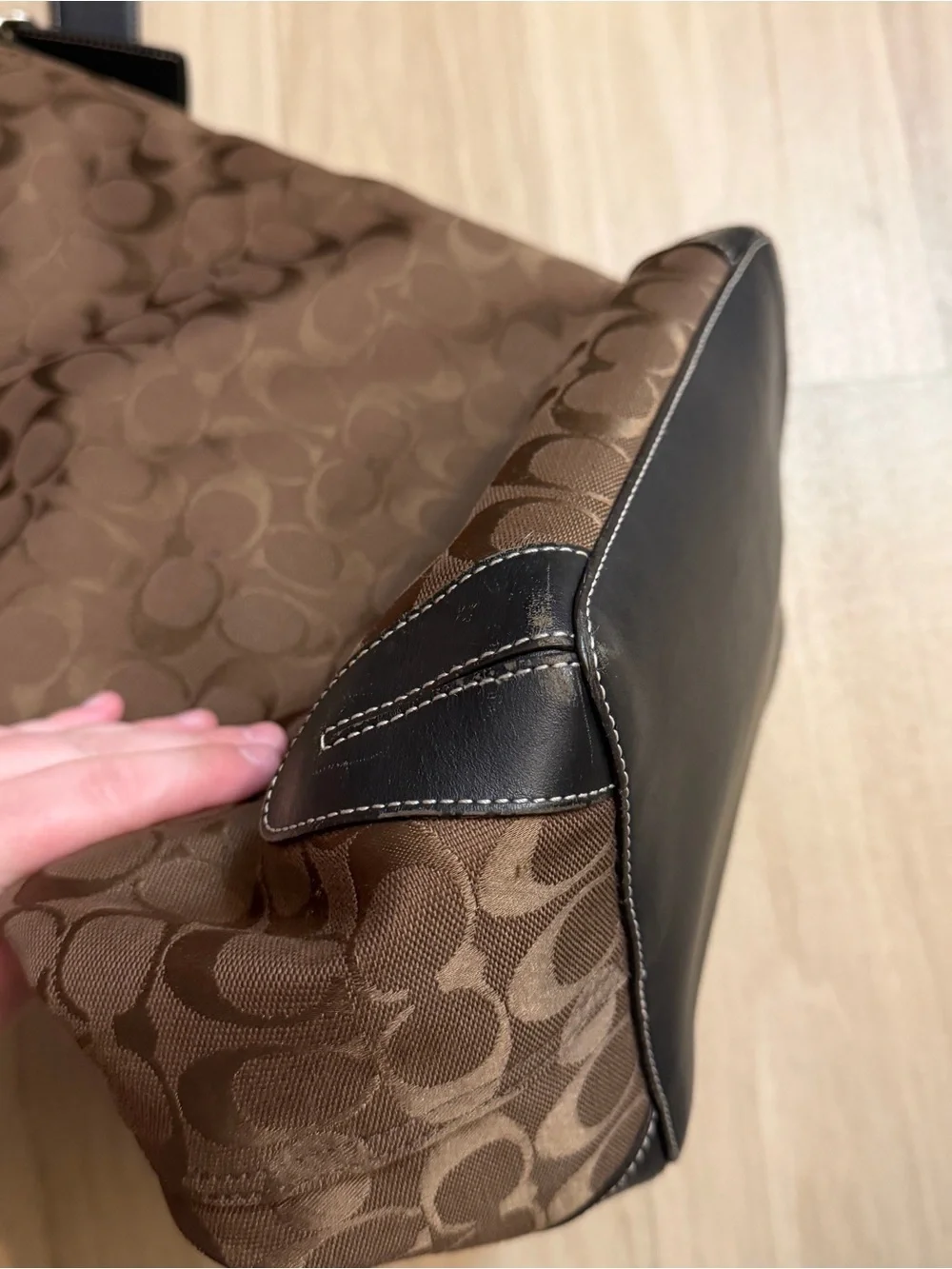 Coach Signature Canvas Hobo Bag in Brown/Tan